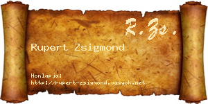 Rupert Zsigmond névjegykártya